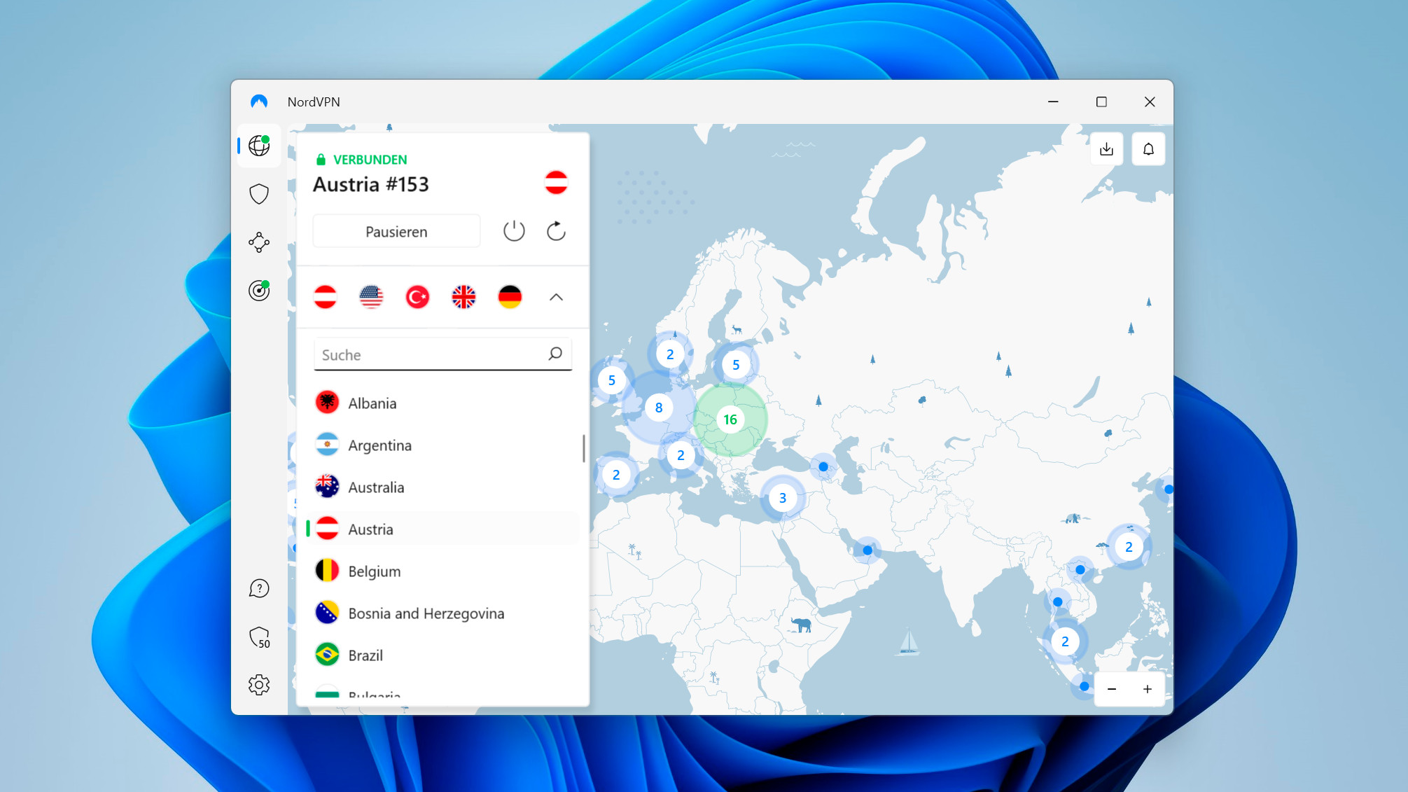 NordVPN Weltkarte