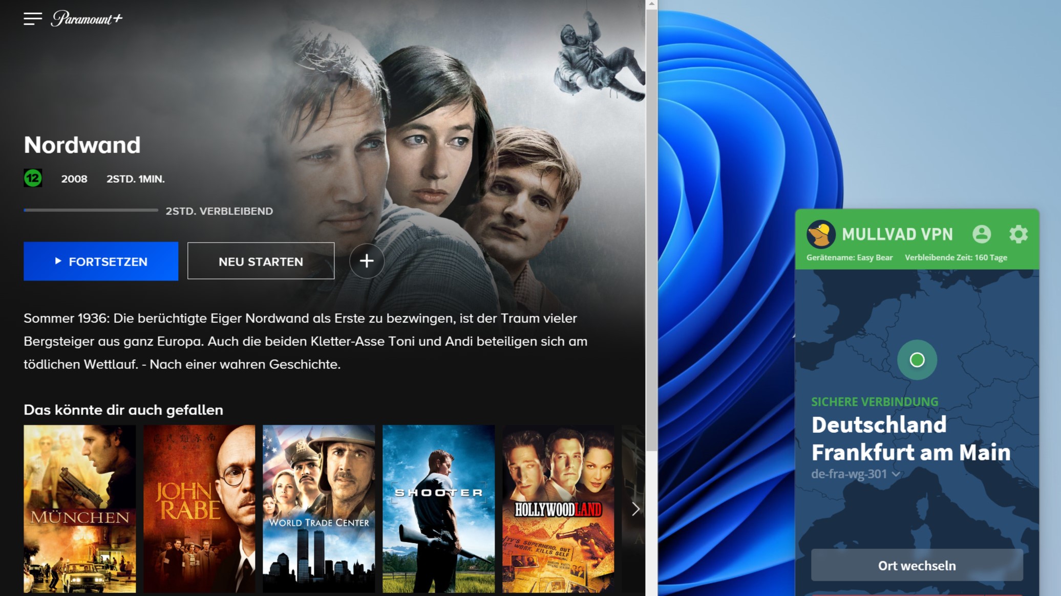 Mullvad VPN entsperrt Paramount Plus