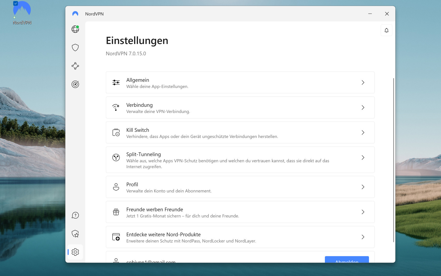 NordVPN: Einstellungen