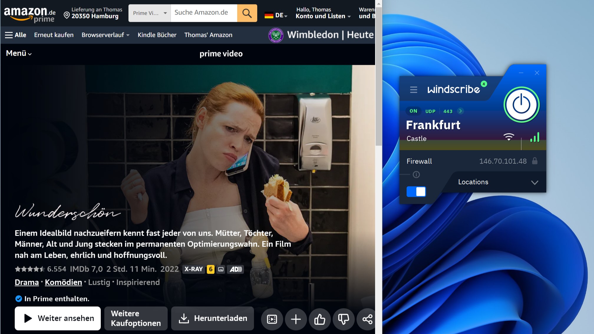 Windscribe VPN entsperrt Amazon Prime Video